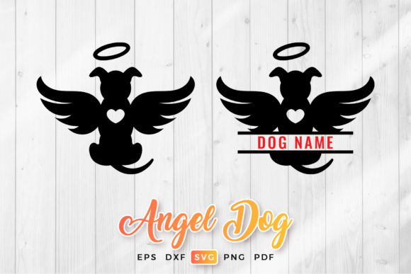 Angel Dog Clipart Monogram: Elegant Memorial Design Assets