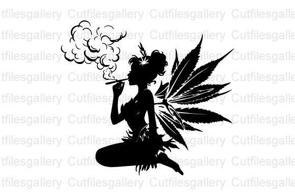 Cannabis Smoking Fairy SVG: Enchanting Weed Fairy Designs