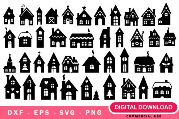 Christmas Houses SVG Bundle: Charming Holiday Designs for Crafters