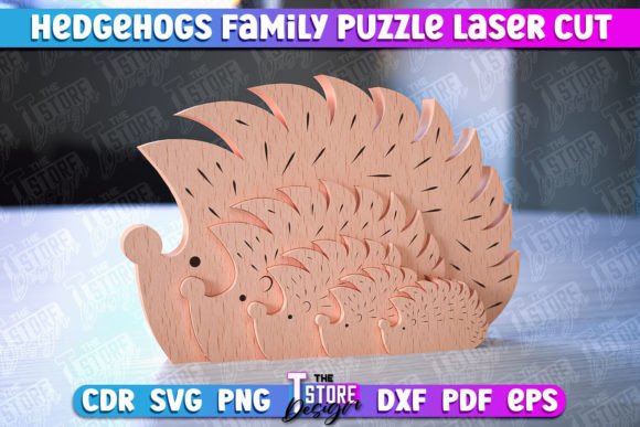 Create H1 From Hedgehogs Family Puzzle Laser Cut Design MAXIMUM 60 CHARACTERS with Rules Natural, not keyword stuffing, Plain text title only, no list, no explanation, no quotes, no markdown