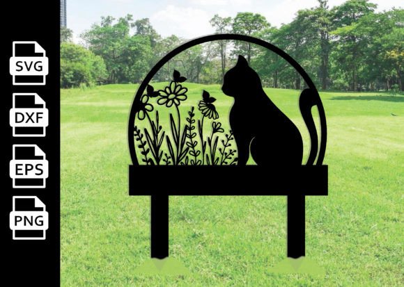 Custom Cat Garden Metal Sign with Stakes