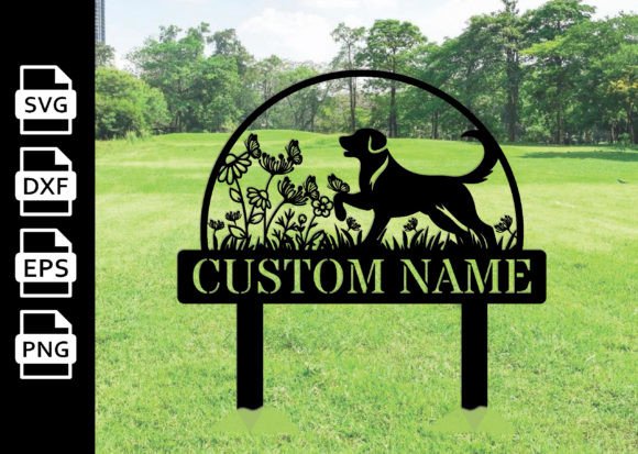 Custom Dog Garden Metal Sign with Stakes: A Creative Design Asset