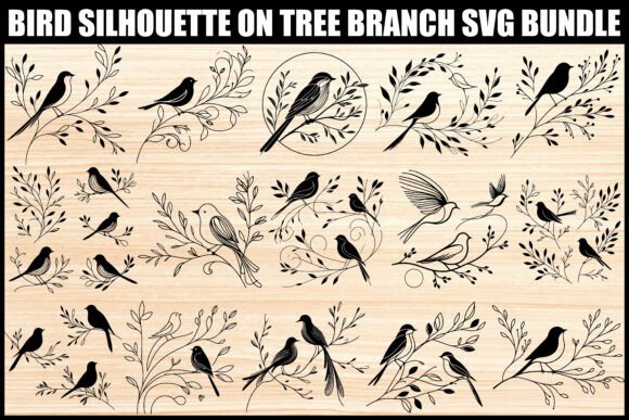 Elegant Bird & Branch SVGs for Creative Projects