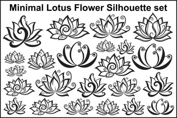 Elegant Minimal Lotus Flower Silhouette