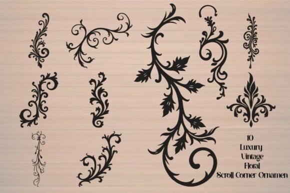 Elegant Vintage Floral Corner Ornaments