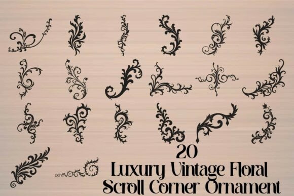 Elegant Vintage Floral Scroll Corner: Timeless Design Elements