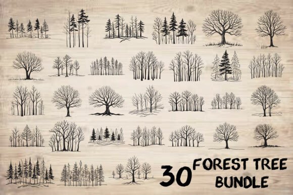 Forest Tree Bundle: Elegant Nature Silhouettes