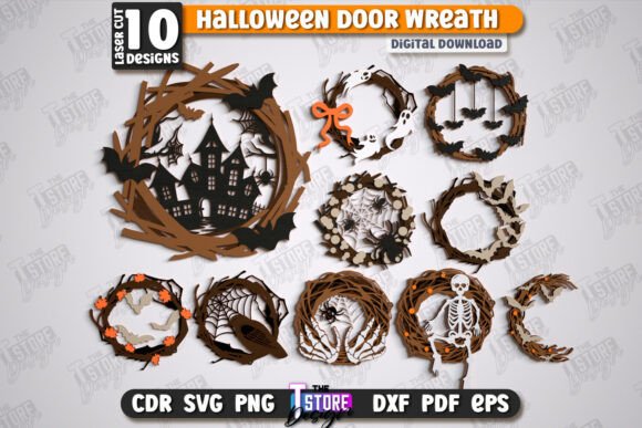 Halloween Door Wreath Laser Cut Bundle