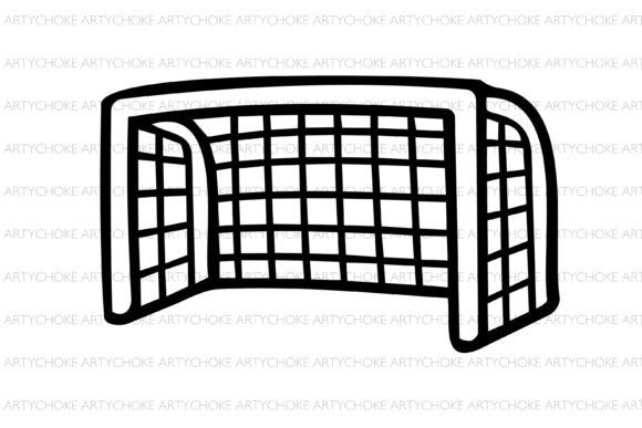 Hockey Goal Doodle Clipart: A Fun Design Asset