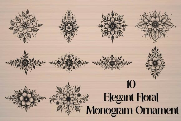Luxury Vintage Floral Divider: Elegant Design Elements