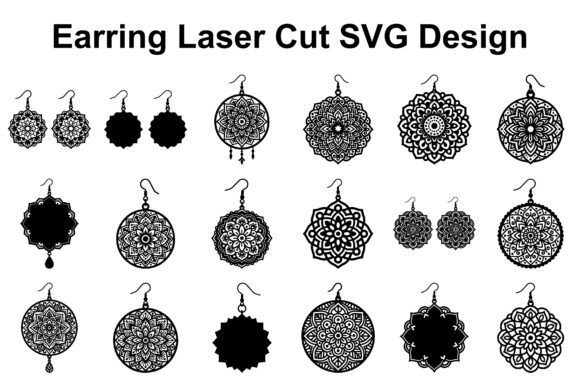 Mandala Earring SVG Cut Bundle: 20 Stunning Designs