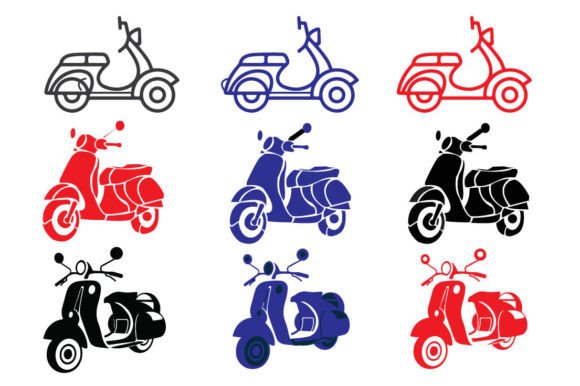 Retro Vespa Scooter Laser Cutting Design