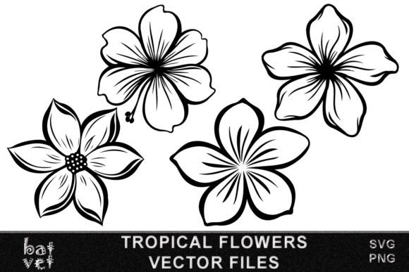 Tropical Flower SVG Vector Bundle Design