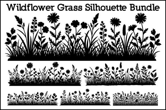Wildflower Grass Silhouette Bundle for Elegant Nature Designs